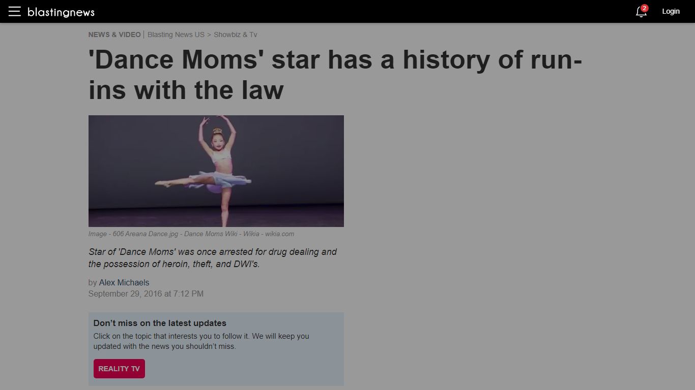 'Dance Moms' star has a history of run-ins with the law